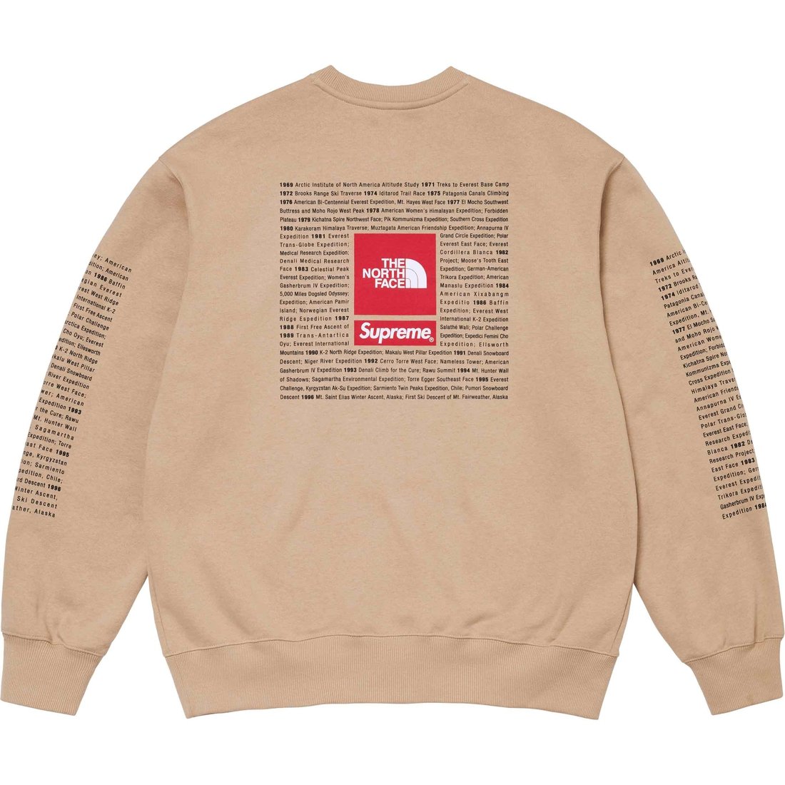 Details on Supreme The North Face Crewneck Khaki from spring summer
                                                    2024 (Price is $138)