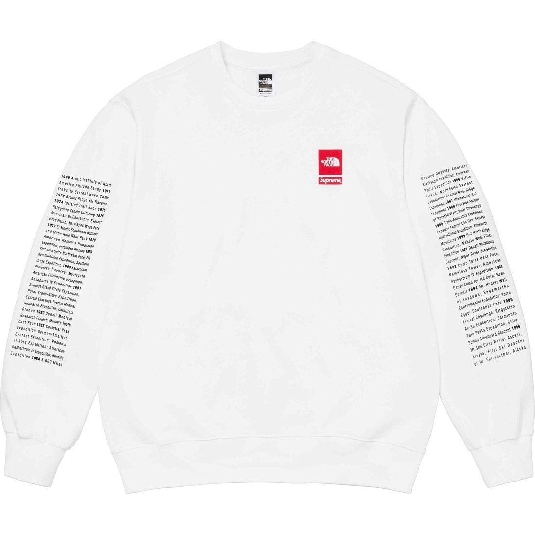 Details on Supreme The North Face Crewneck White from spring summer
                                                    2024 (Price is $138)