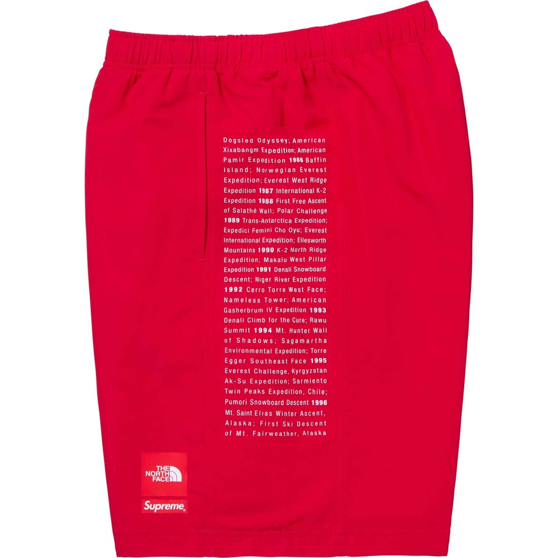 Details on Supreme The North Face Nylon Short Red from spring summer
                                                    2024 (Price is $98)