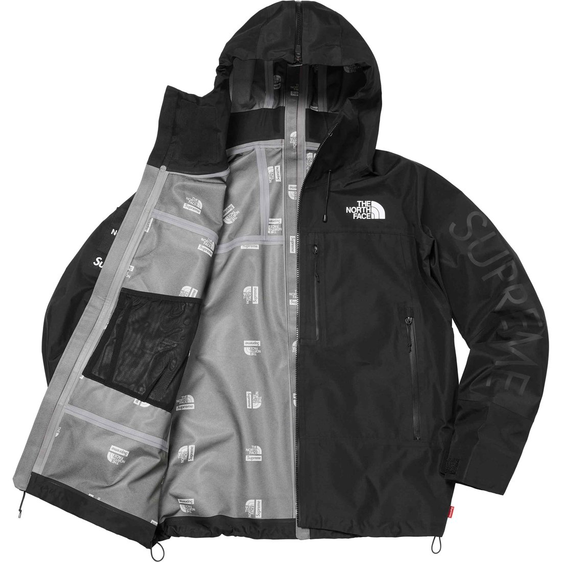 Details on Supreme The North Face Split Taped Seam Shell Jacket Black from spring summer
                                                    2024 (Price is $398)
