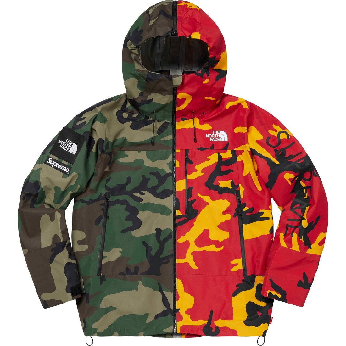 Details on Supreme The North Face Split Taped Seam Shell Jacket Camo from spring summer
                                                    2024 (Price is $398)