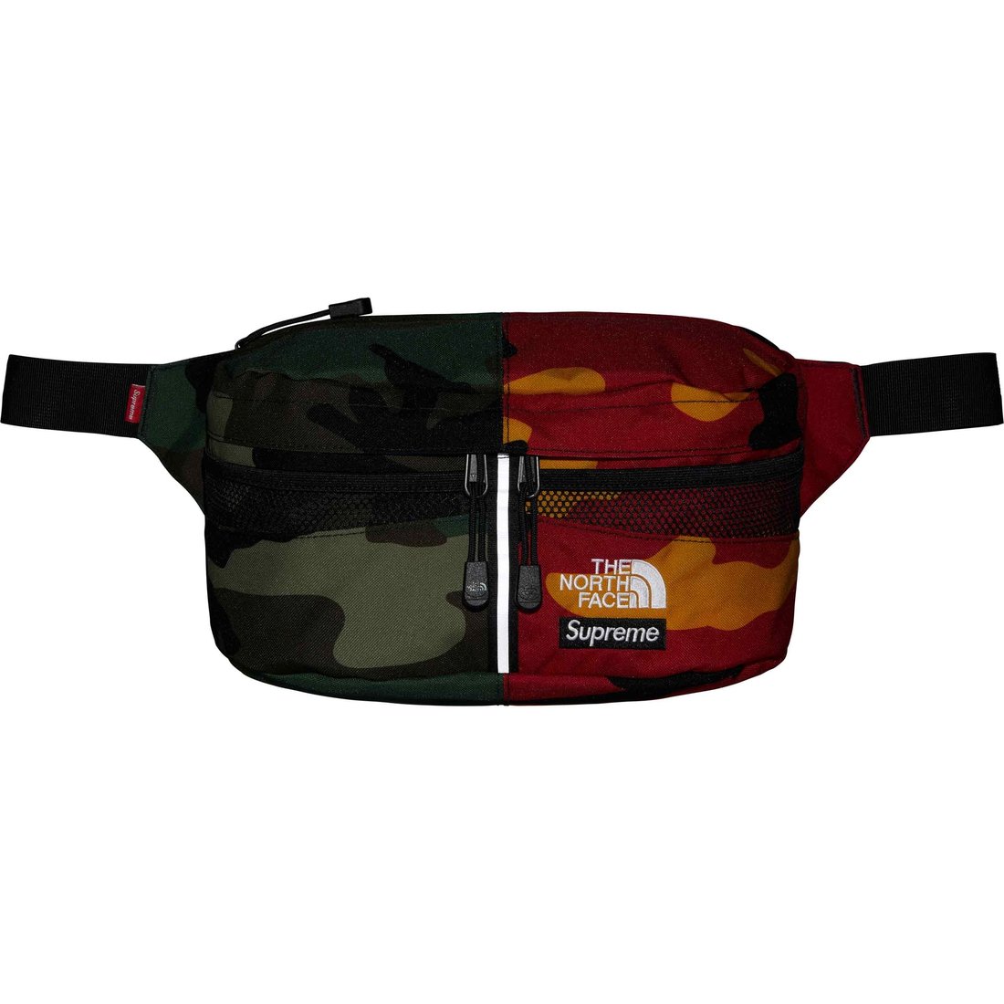 Details on Supreme The North Face Split Waist Bag Camo from spring summer
                                                    2024 (Price is $88)