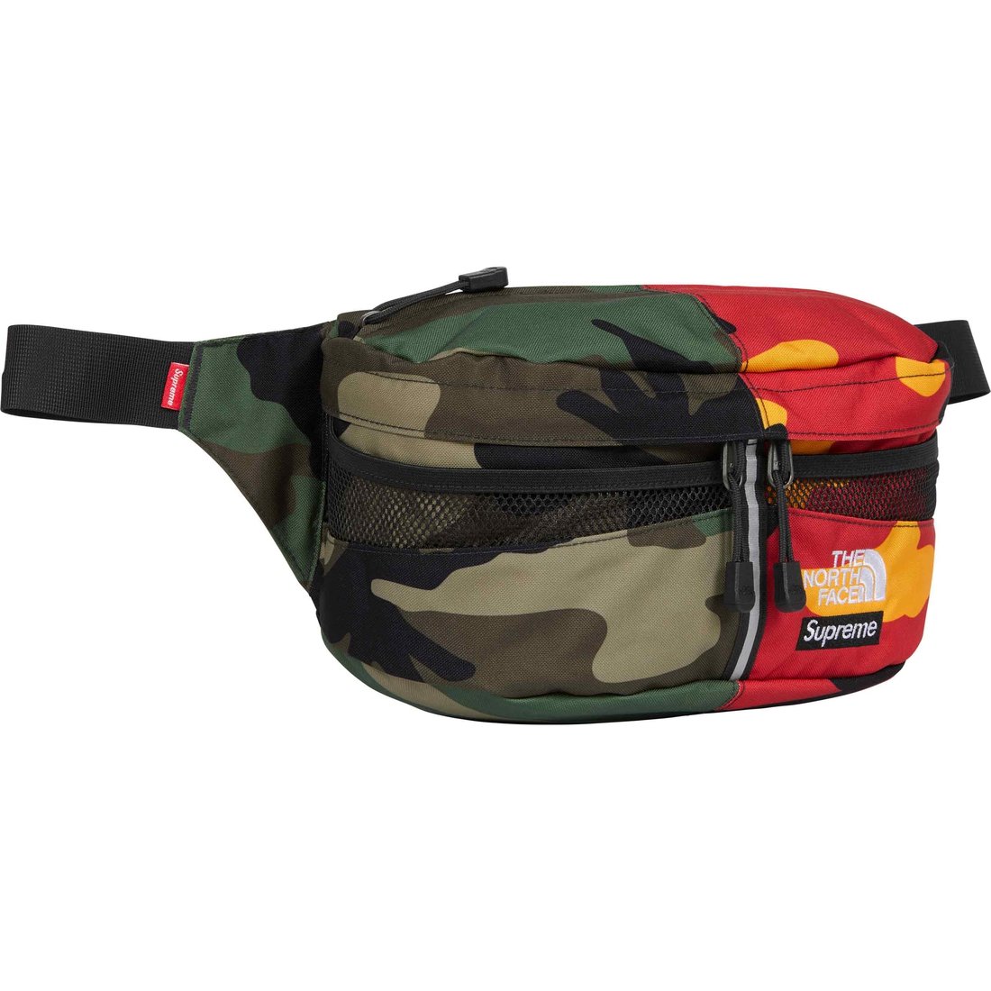 Details on Supreme The North Face Split Waist Bag Camo from spring summer
                                                    2024 (Price is $88)