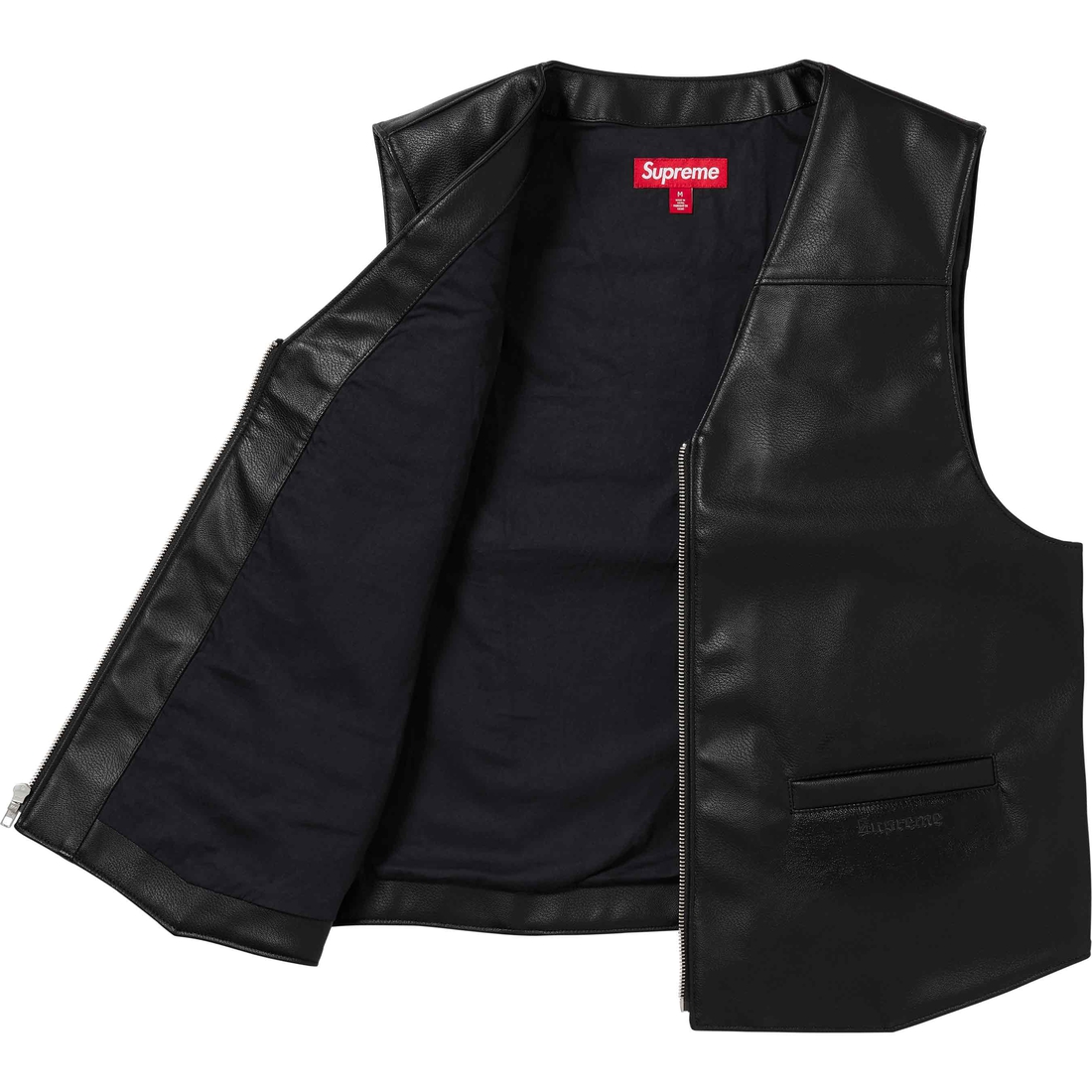 Details on Supreme Toy Machine Faux Leather Vest Black from spring summer
                                                    2024 (Price is $188)