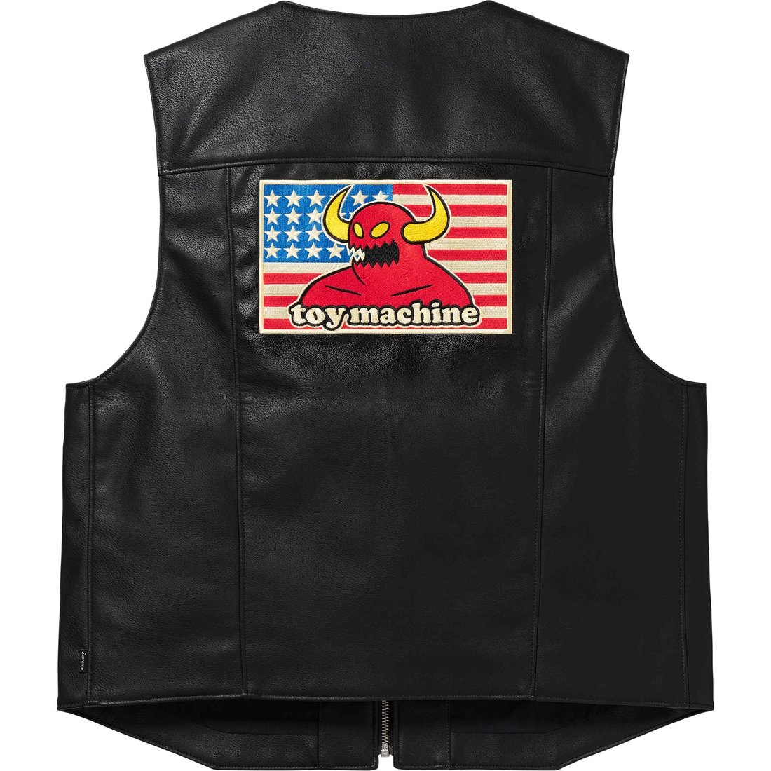 Details on Supreme Toy Machine Faux Leather Vest Black from spring summer
                                                    2024 (Price is $188)