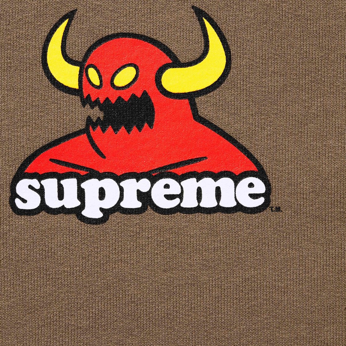 Details on Supreme Toy Machine Hooded Sweatshirt Dusty Brown from spring summer
                                                    2024 (Price is $168)