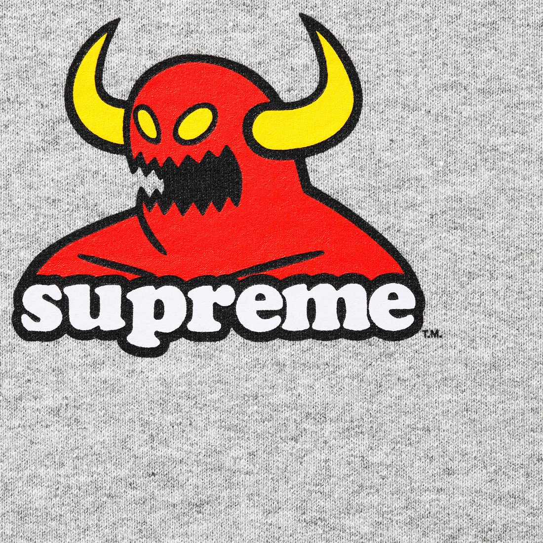 Details on Supreme Toy Machine Hooded Sweatshirt Heather Grey from spring summer
                                                    2024 (Price is $168)