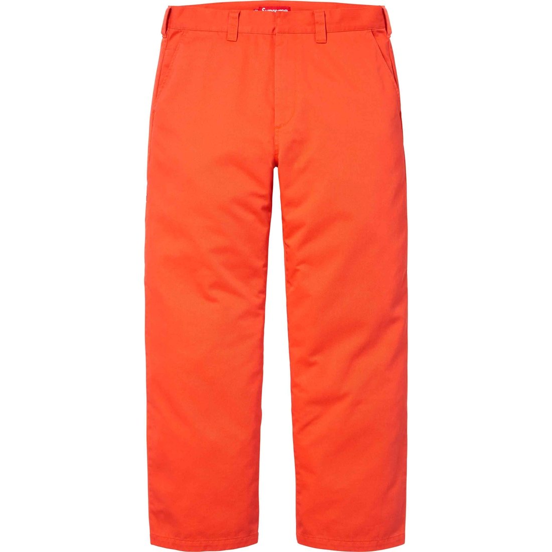 Details on Supreme Toy Machine Work Pant Bright Orange from spring summer
                                                    2024 (Price is $138)