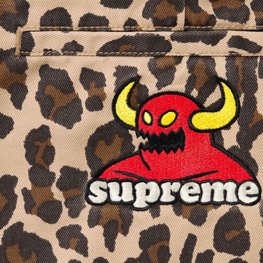 Details on Supreme Toy Machine Work Pant Leopard from spring summer
                                                    2024 (Price is $138)