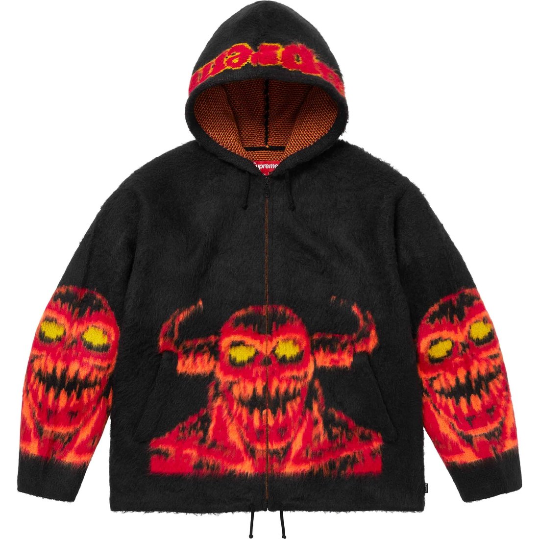 Details on Supreme Toy Machine Zip Up Hooded Sweater Black from spring summer
                                                    2024 (Price is $228)