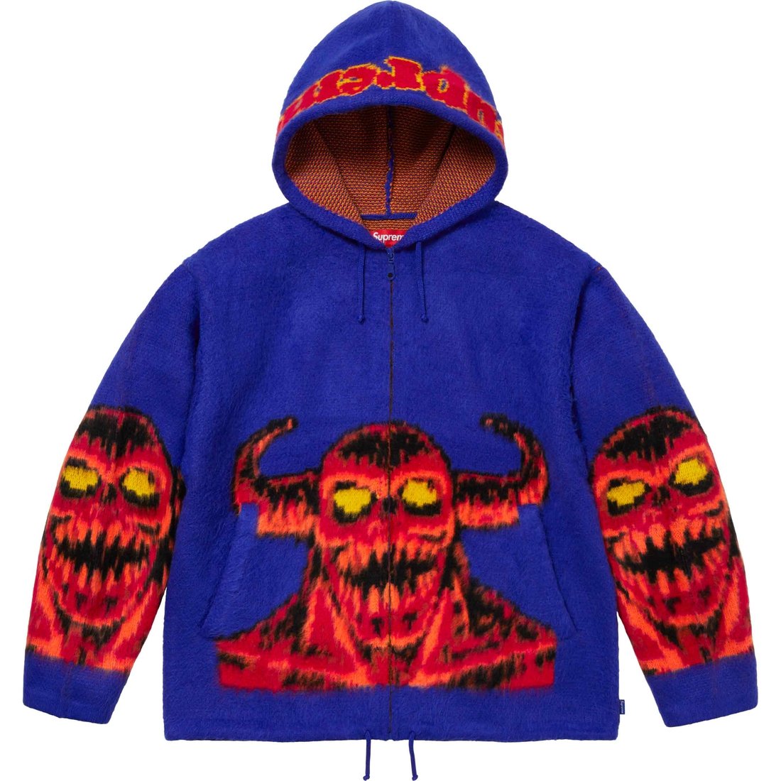 Details on Supreme Toy Machine Zip Up Hooded Sweater Blue from spring summer
                                                    2024 (Price is $228)