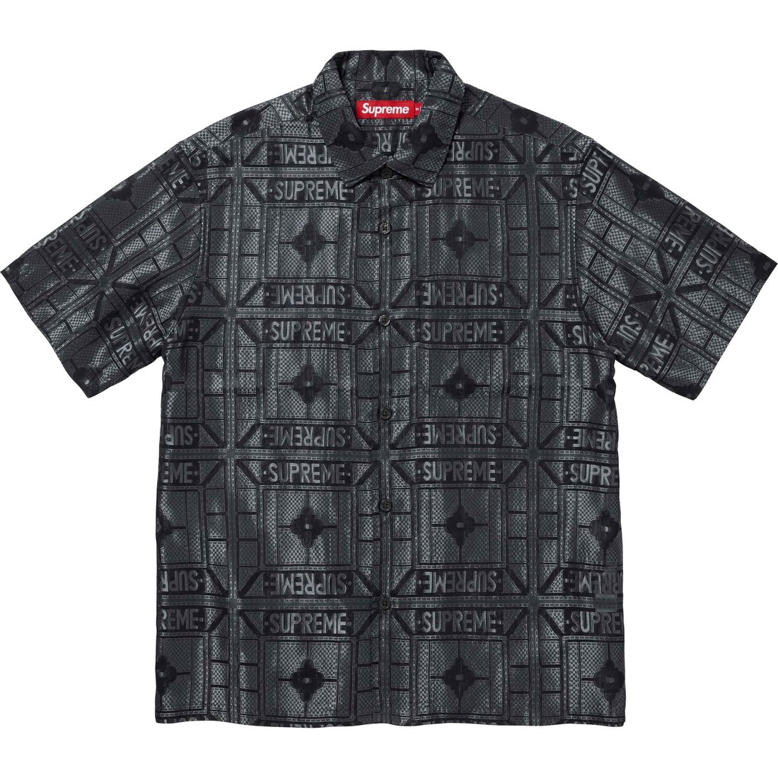 Supreme Tray Jacquard S S Shirt (SS24) - Black - $148