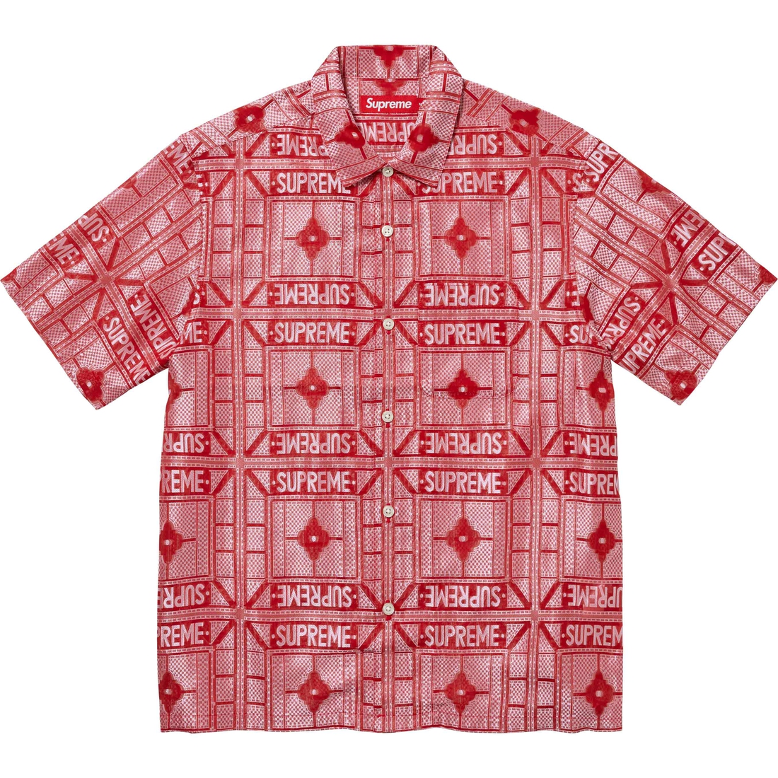 Supreme Tray Jacquard S S Shirt (SS24) - Red - $148