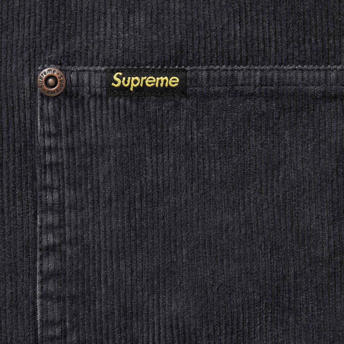 Details on Washed Corduroy Zip Up Shirt Black from spring summer
                                                    2024 (Price is $148)