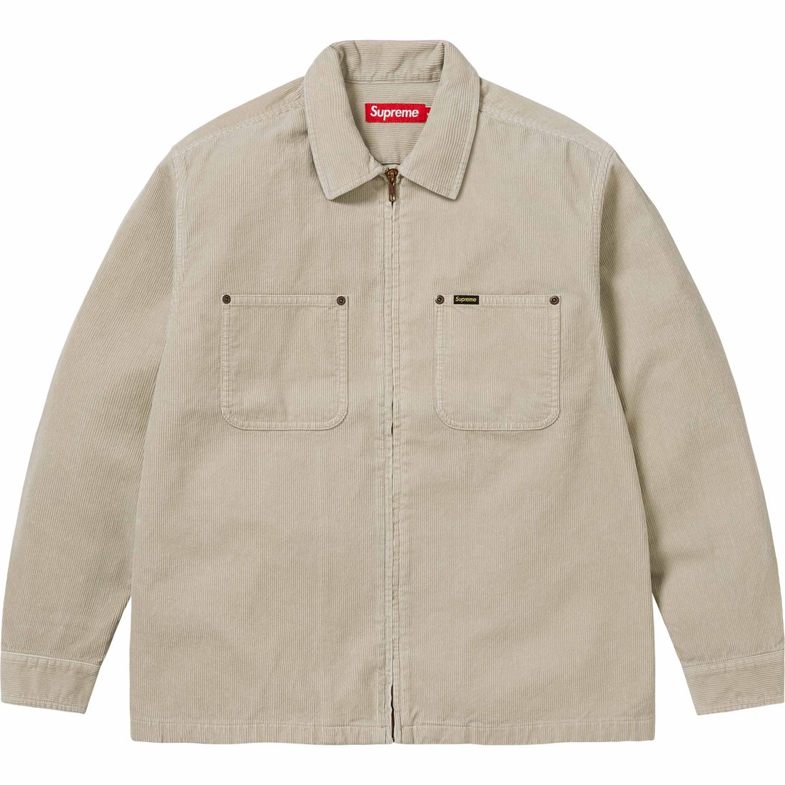 Details on Washed Corduroy Zip Up Shirt Tan from spring summer
                                                    2024 (Price is $148)