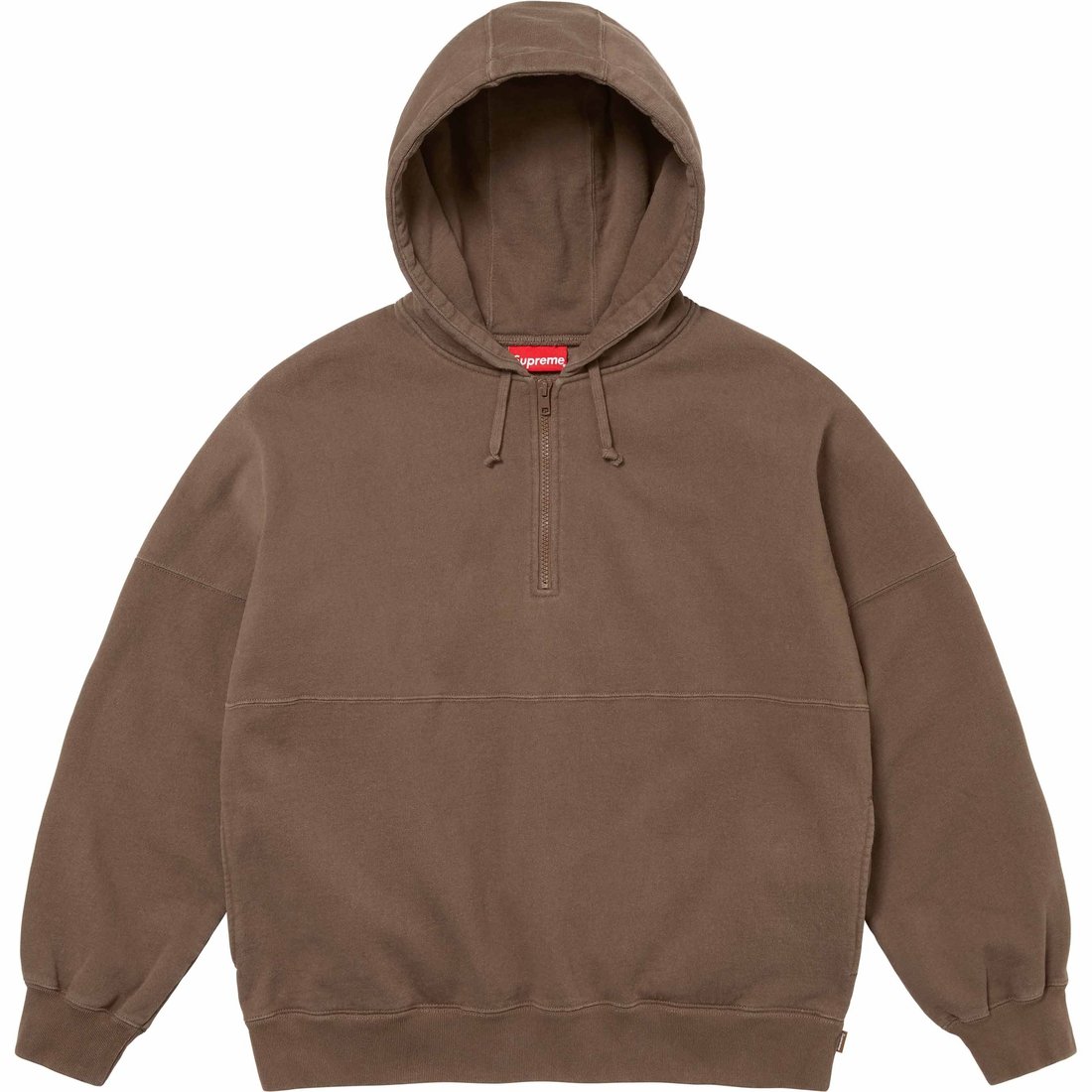 Details on Wrapped Half Zip Hooded Sweatshirt Dusty Brown from spring summer
                                                    2024 (Price is $168)
