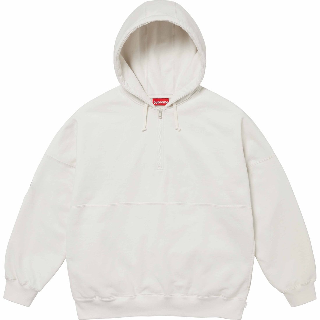 Details on Wrapped Half Zip Hooded Sweatshirt Stone from spring summer
                                                    2024 (Price is $168)