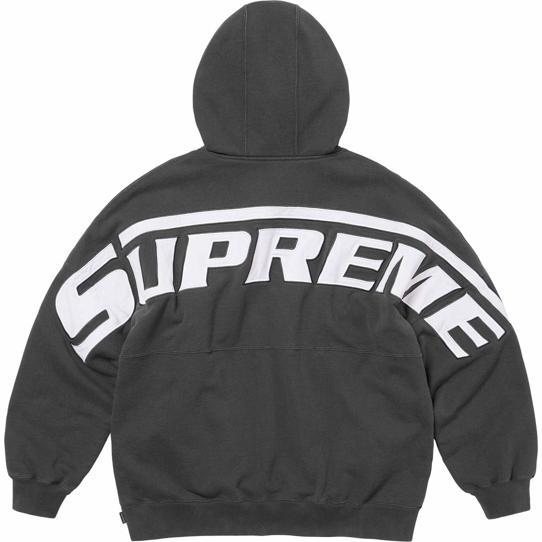 Details on Wrapped Half Zip Hooded Sweatshirt Washed Black from spring summer
                                                    2024 (Price is $168)