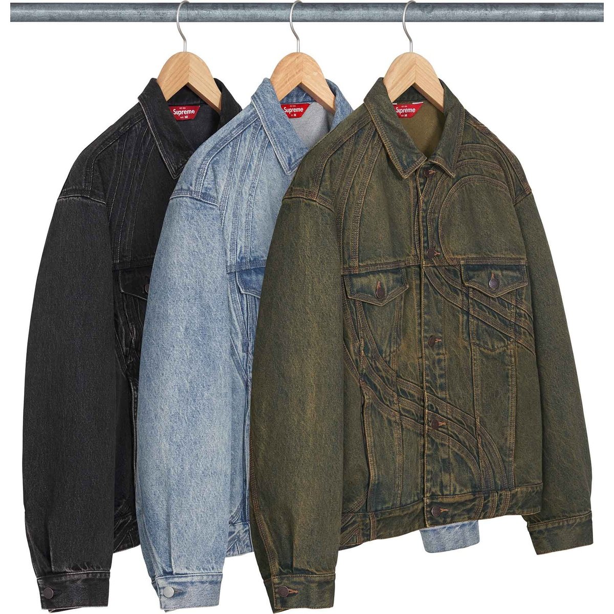 Supreme S Logo Denim Trucker Jacket for spring summer 24 season