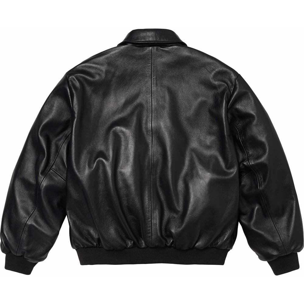 Details on Supreme Schott Hooded Leather Bomber Jacket  from spring summer
                                                    2024 (Price is $898)