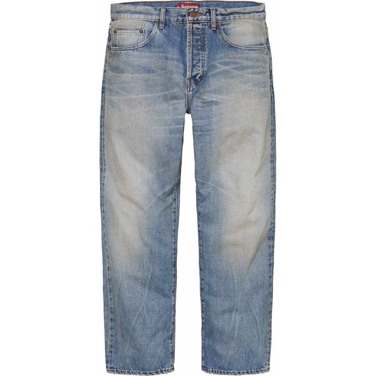 Supreme Distressed Loose Fit Selvedge Jean for spring summer 24 season