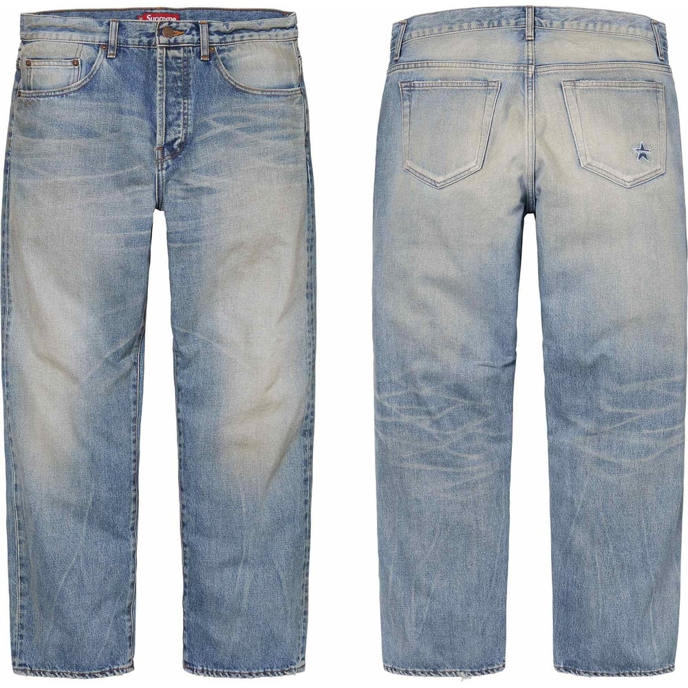 Details on Distressed Loose Fit Selvedge Jean  from spring summer
                                                    2024 (Price is $298)