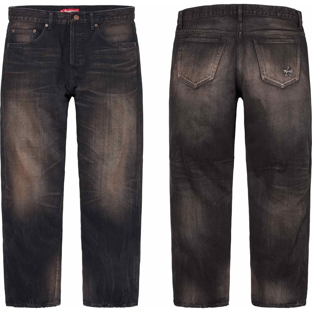 Details on Distressed Loose Fit Selvedge Jean  from spring summer
                                                    2024 (Price is $298)