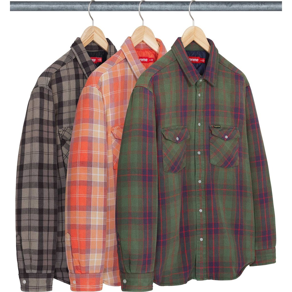 Supreme Quilted Flannel Snap Shirt released during spring summer 24 season