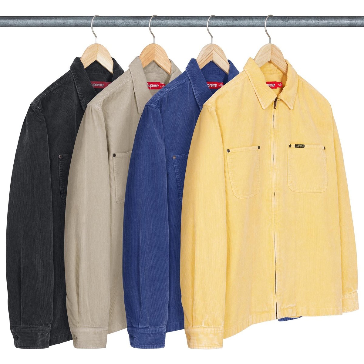 Supreme Washed Corduroy Zip Up Shirt releasing on Week 1 for spring summer 2024