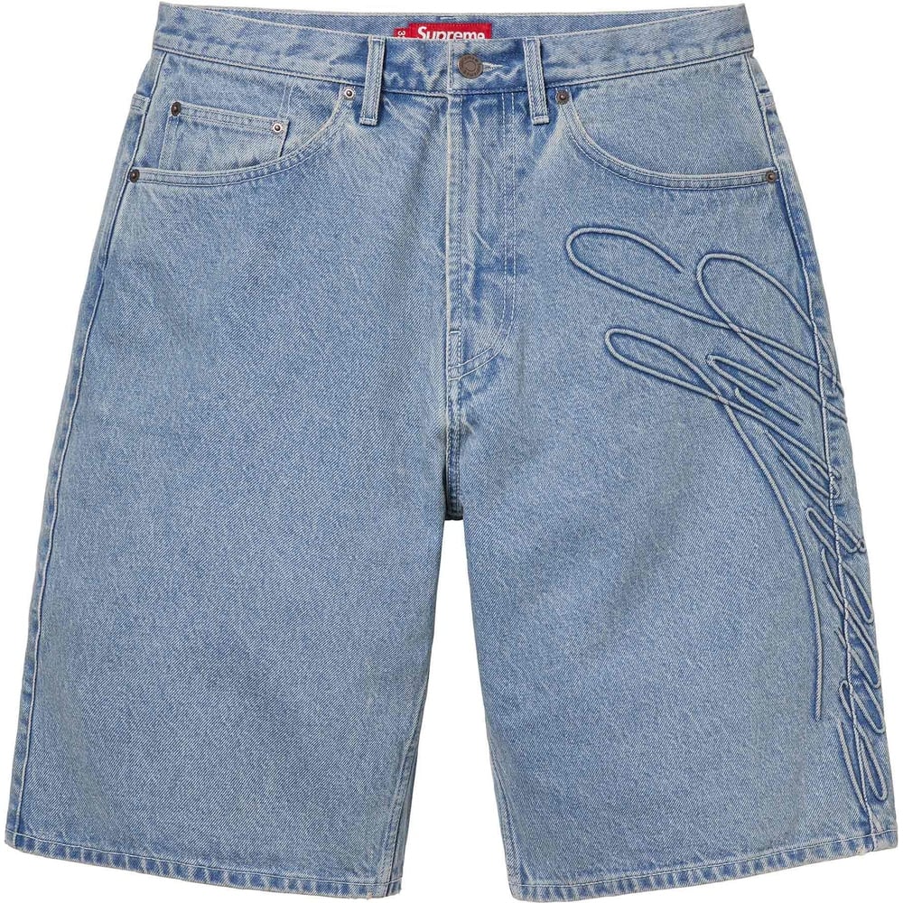 Details on Script Baggy Denim Short  from spring summer
                                                    2024