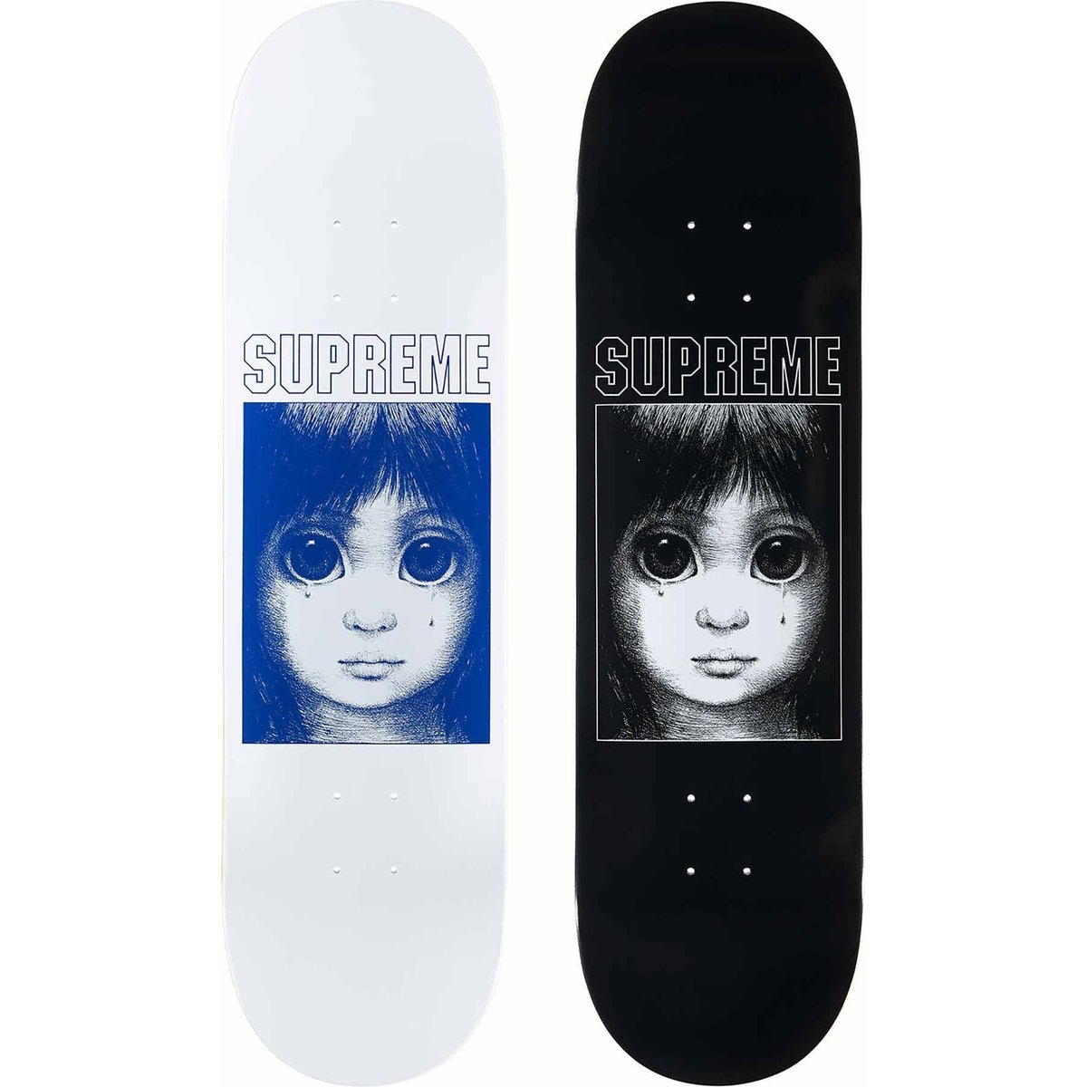 Supreme Margaret Keane Teardrop Skateboard released during spring summer 24 season
