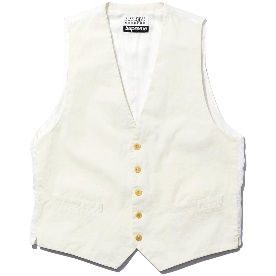 Details on Supreme MM6 Maison Margiela Washed Cotton Suit Vest  from spring summer
                                                    2024 (Price is $268)