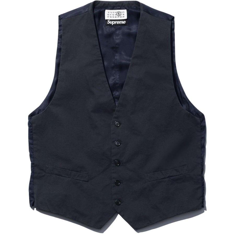 Details on Supreme MM6 Maison Margiela Washed Cotton Suit Vest from spring summer
                                            2024 (Price is $268)