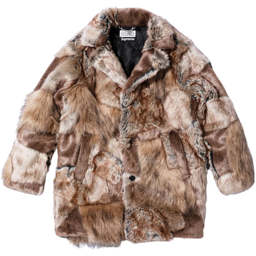 Details on Supreme MM6 Maison Margiela Patchwork Faux Fur Coat from spring summer
                                            2024 (Price is $998)