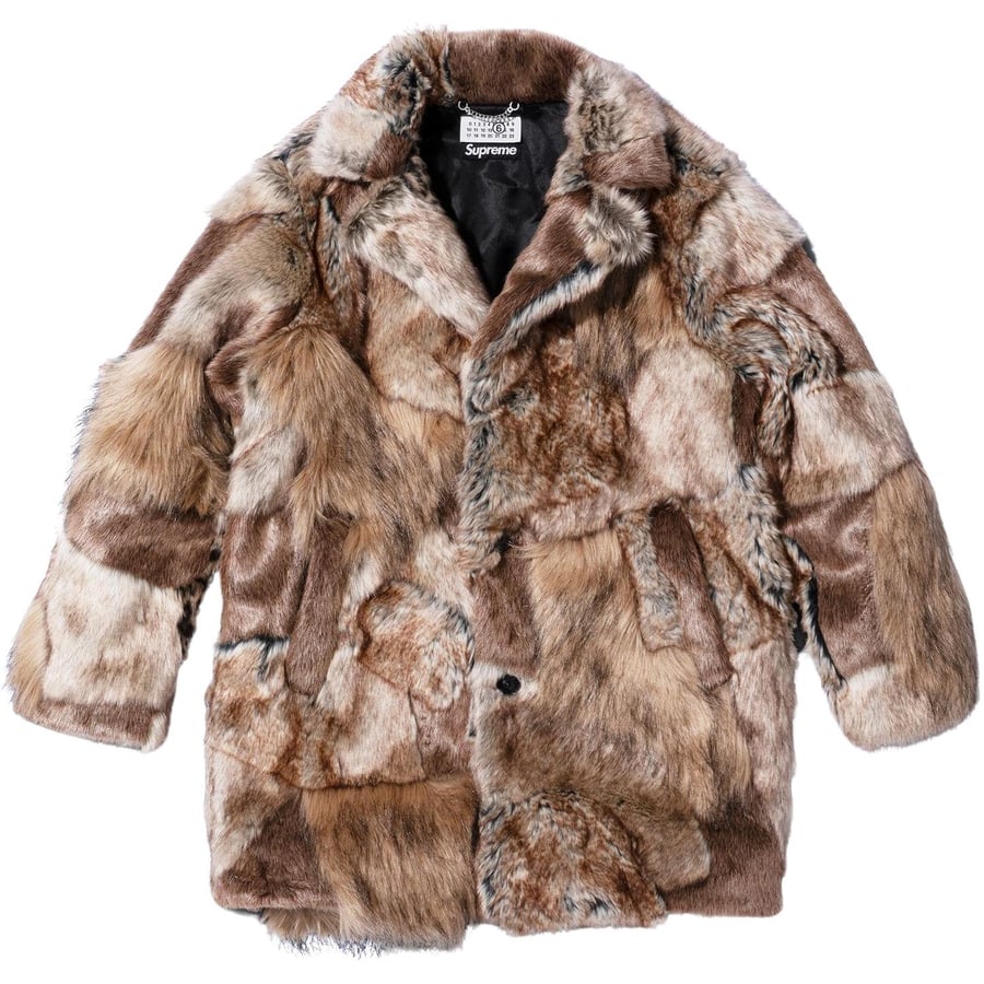 Supreme Supreme MM6 Maison Margiela Patchwork Faux Fur Coat for spring summer 24 season