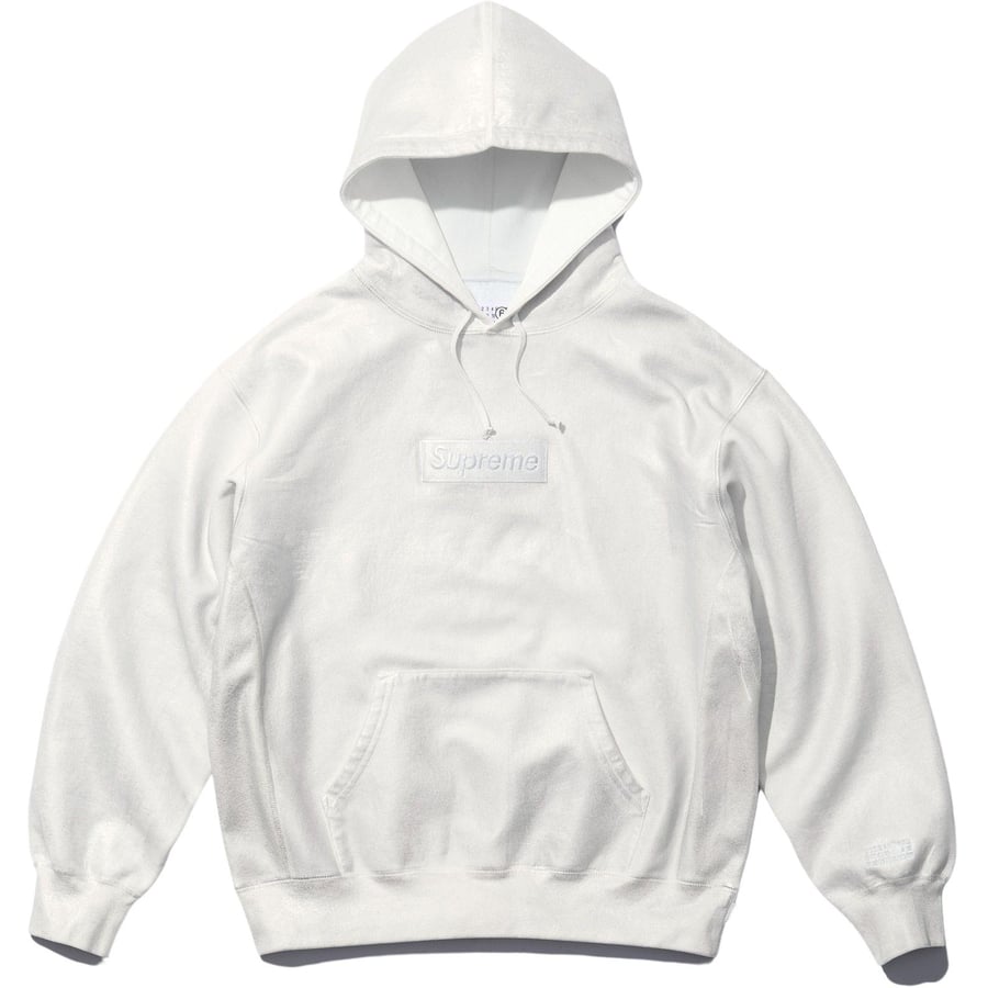 Details on Supreme MM6 Maison Margiela Foil Box Logo Hooded Sweatshirt  from spring summer
                                                    2024 (Price is $298)