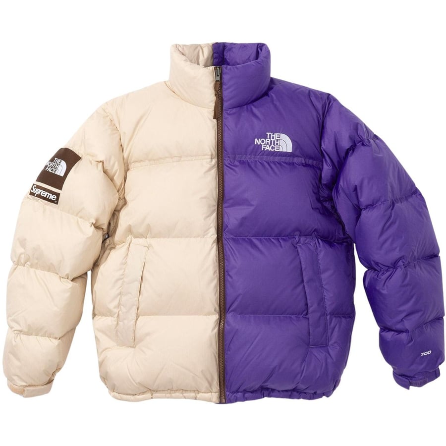 Details on Supreme The North Face Split Nuptse Jacket  from spring summer
                                                    2024 (Price is $398)