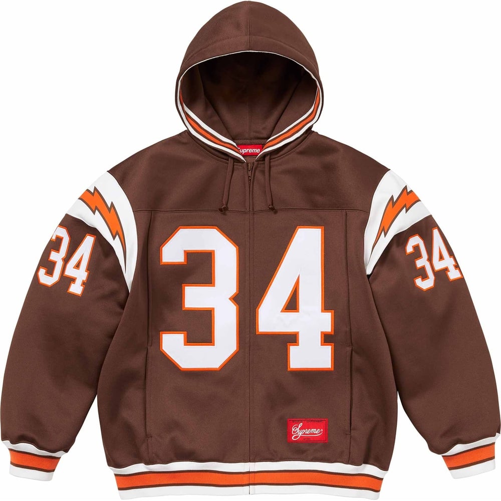 Details on Football Zip Up Hooded Sweatshirt  from spring summer
                                                    2024 (Price is $178)