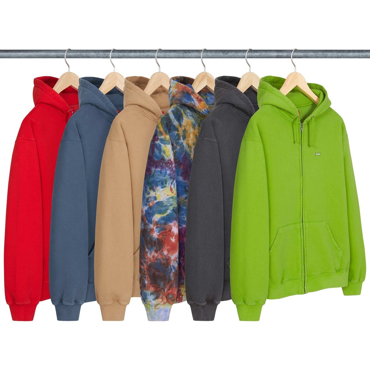 Supreme Overdyed Small Box Zip Up Hooded Sweatshirt for spring summer 24 season