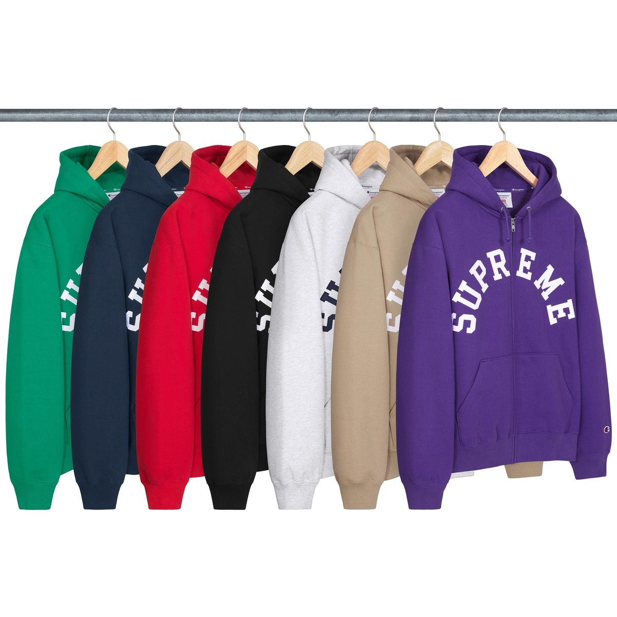 Details on Supreme Champion Zip Up Hooded Sweatshirt from spring summer
                                            2024