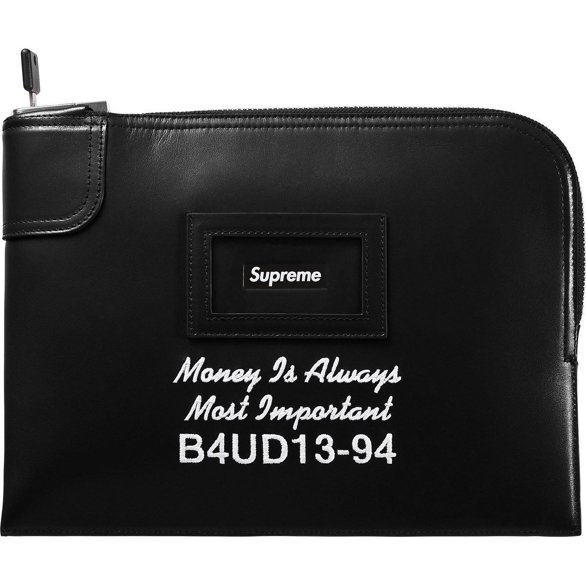 Supreme Leather Money Bag (SS25) - Black