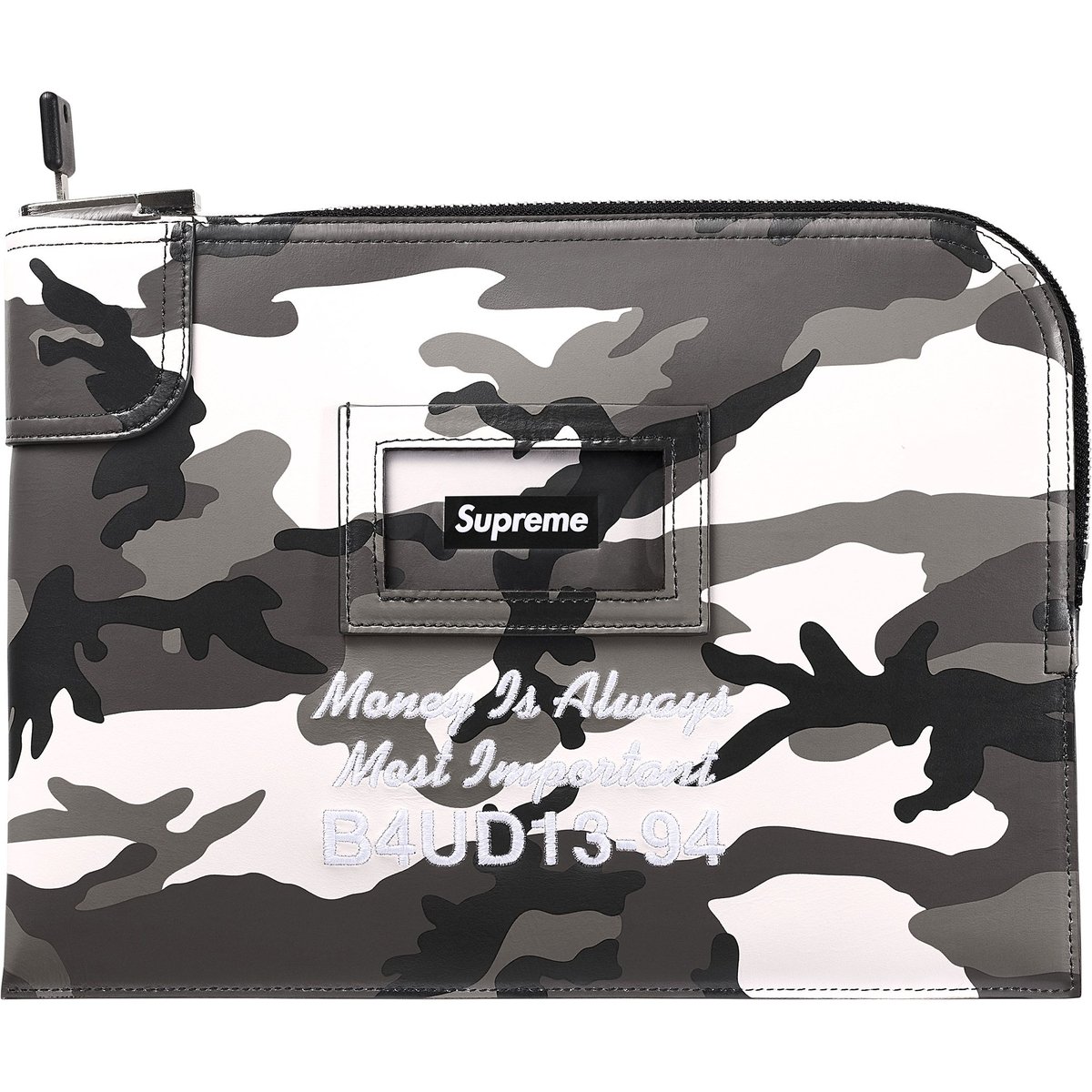 Supreme Leather Money Bag (SS25) - Snow Camo
