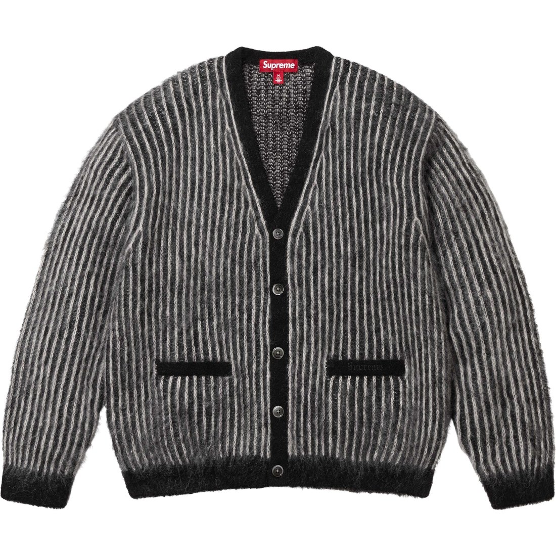 Supreme 2-Tone Mohair Cardigan (SS25) - Black - $198