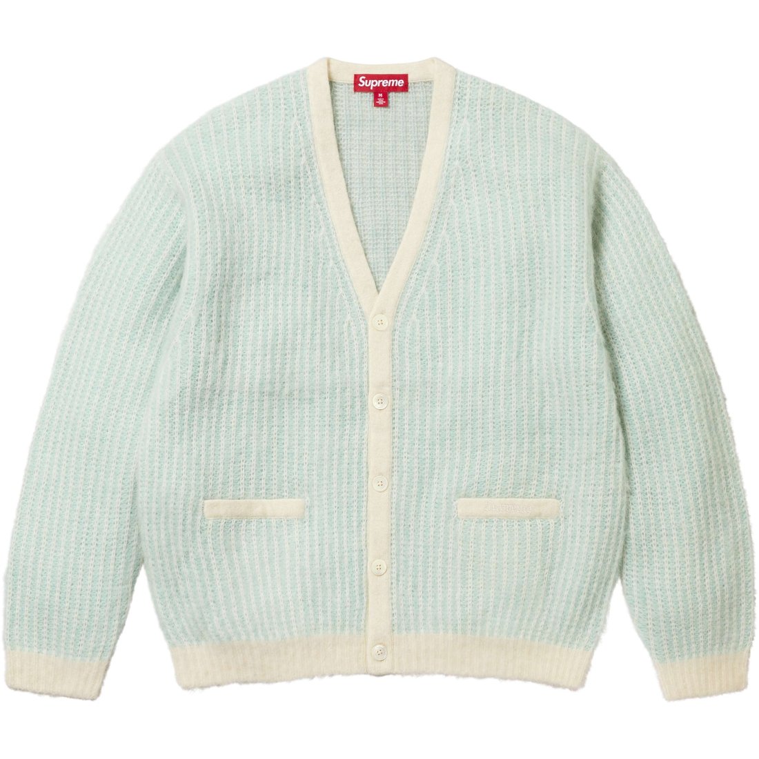 Supreme 2-Tone Mohair Cardigan (SS25) - Ivory - $198