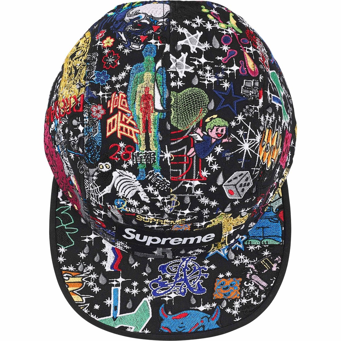 Supreme AOI Embroidered Camp Cap (SS25) - Black - $68