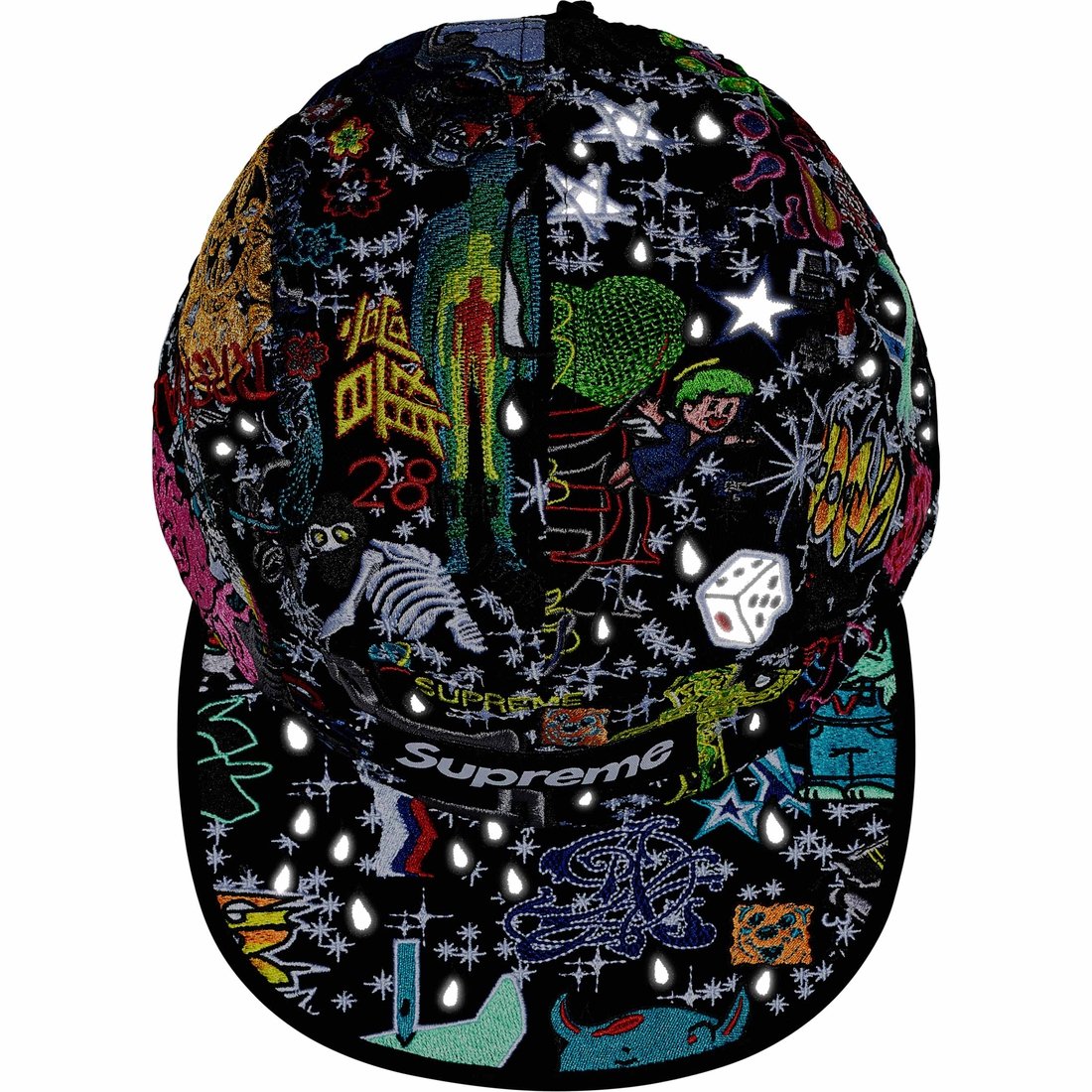 Supreme AOI Embroidered Camp Cap (SS25) - Black - $68