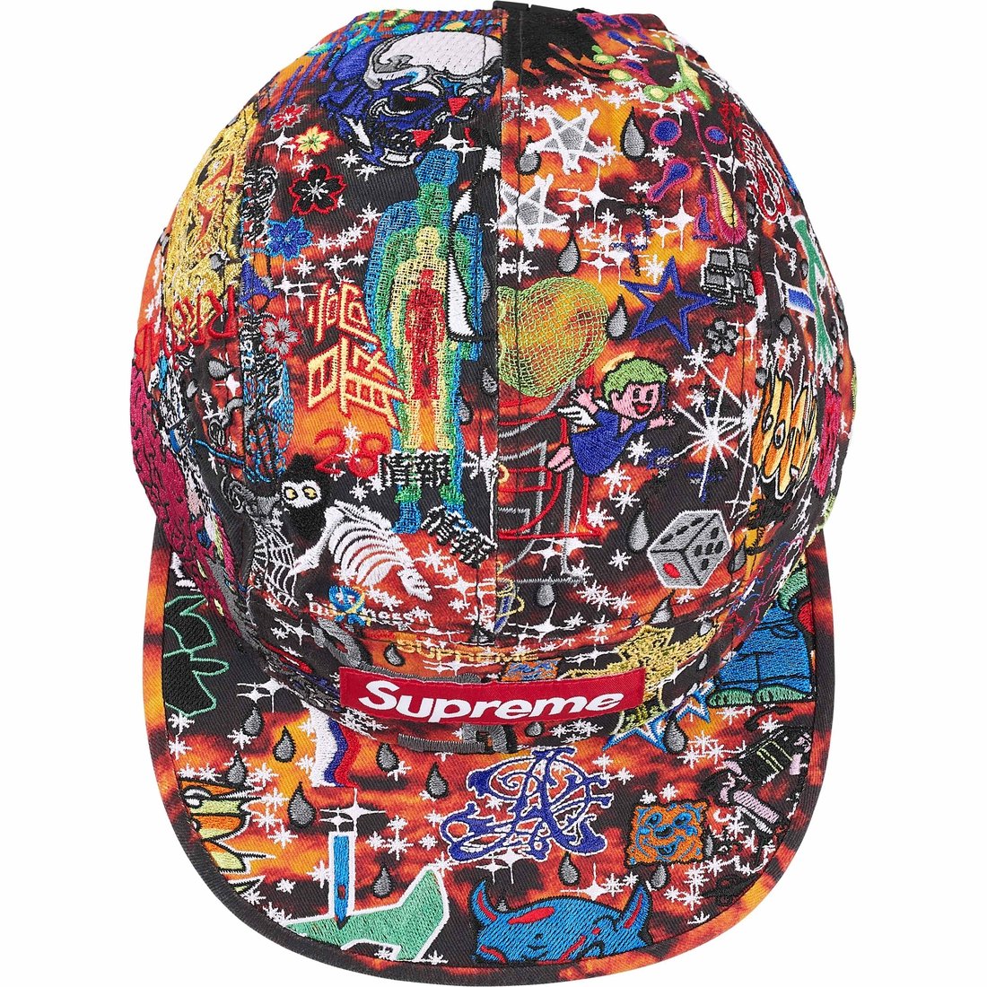 Supreme AOI Embroidered Camp Cap (SS25) - Flames - $68