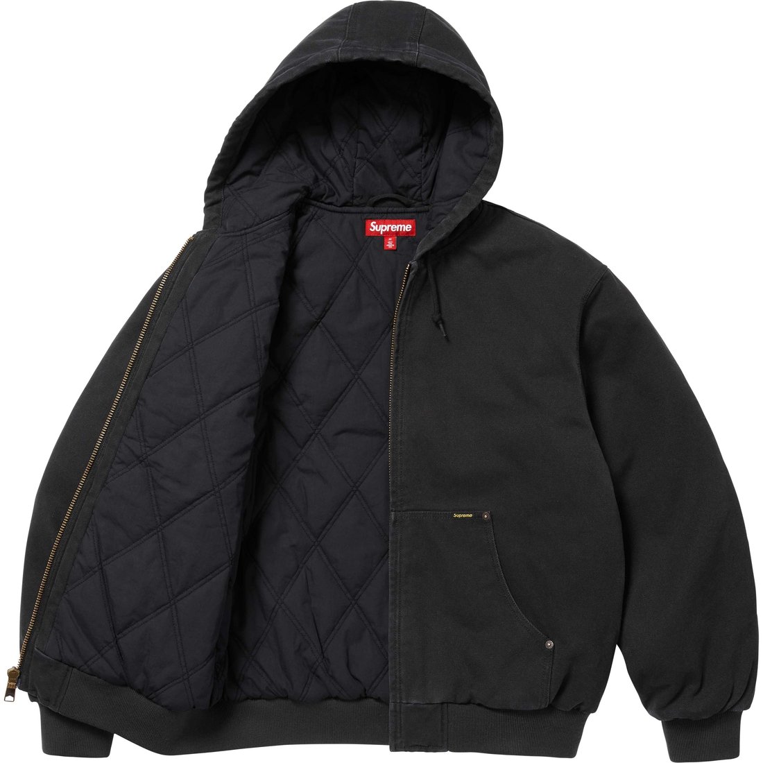 Supreme AOI Embroidered Hooded Work Jacket (SS25) - Black - $698