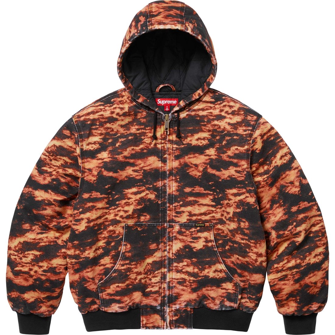 Supreme AOI Embroidered Hooded Work Jacket (SS25) - Flames - $698