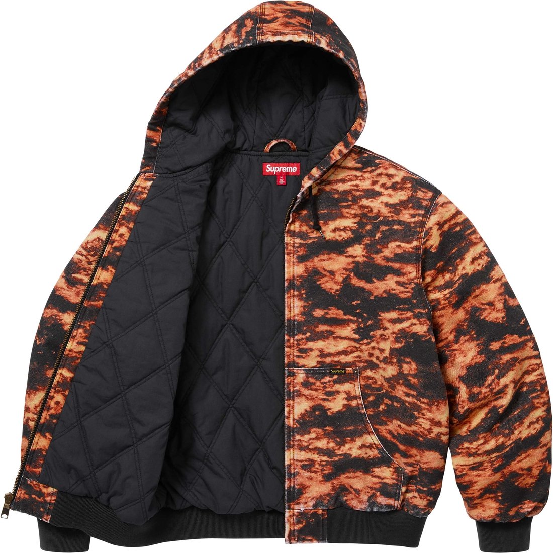 Supreme AOI Embroidered Hooded Work Jacket (SS25) - Flames - $698